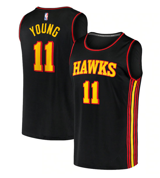 Men's Atlanta Hawks #11 Trae Young Black Stitched Jersey Men's Atlanta Hawks #11 Trae Young Black Stitched Jersey